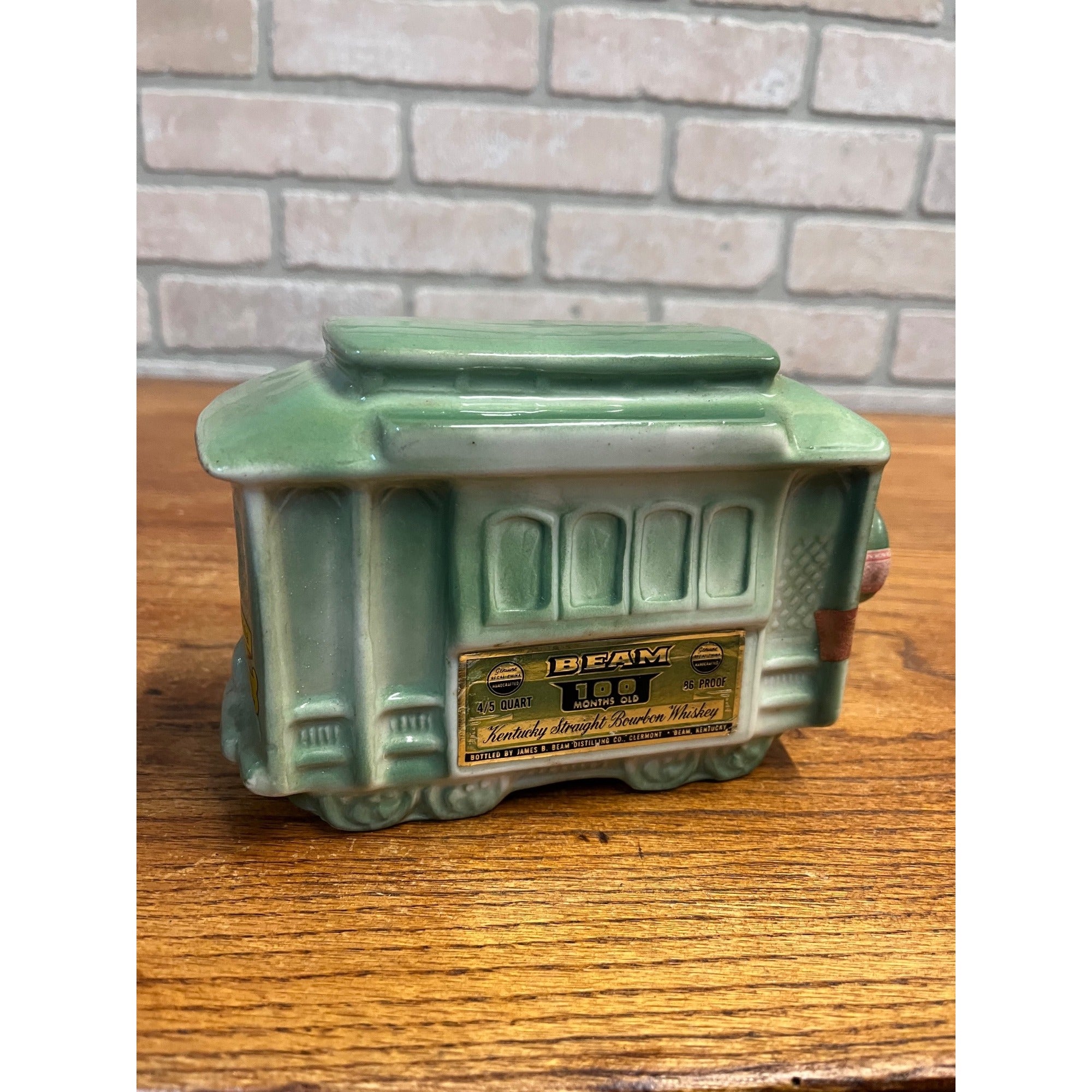 1968 Jim Beam San Francisco Trolley Cable Car Powell & Mason Streets Decanter