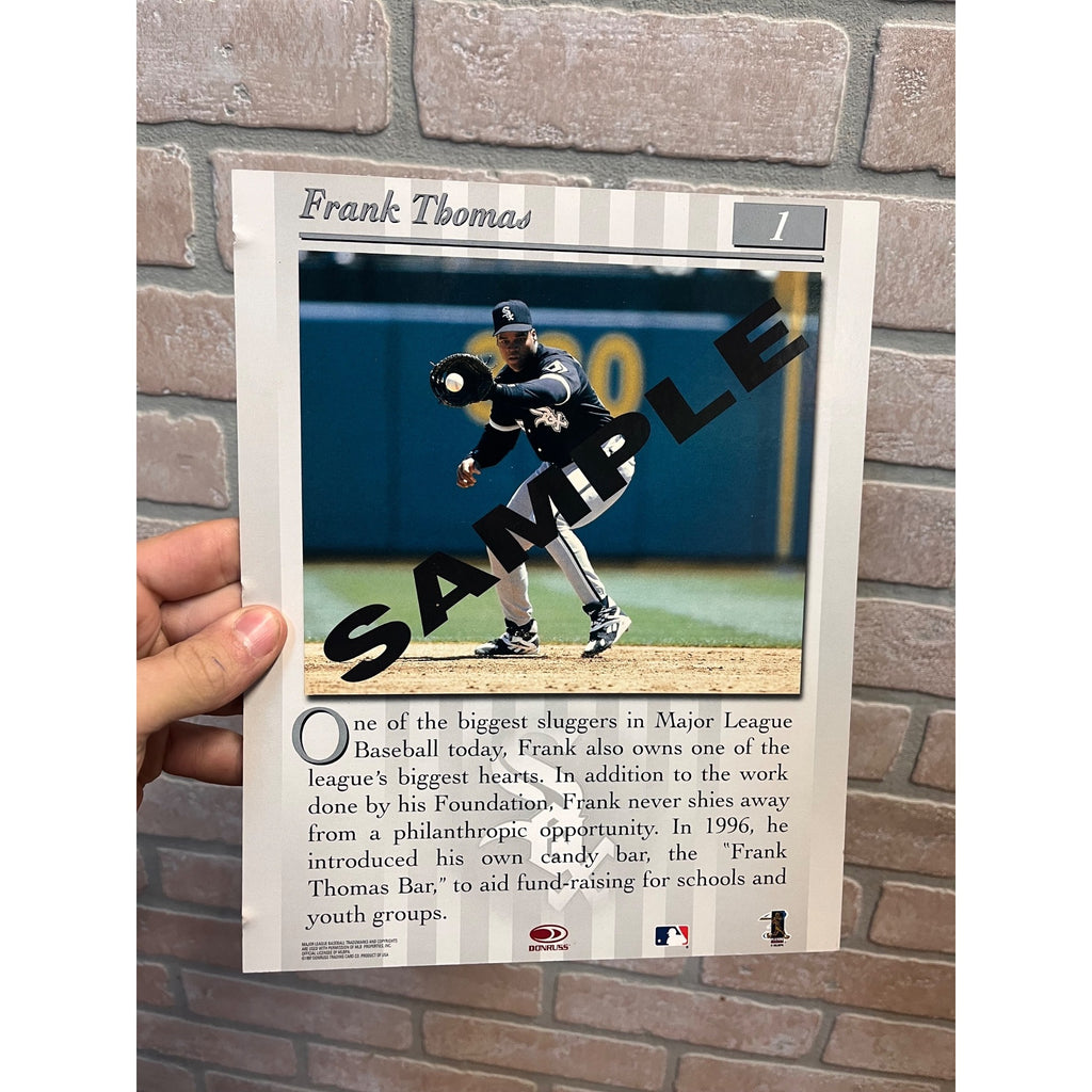 1997 Donruss Studio Portrait Sample #1 Frank Thomas White Sox Oversized Card 8x10