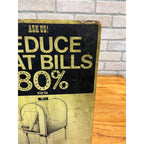 Vintage Silver Dollar Save Wood Burner Stove Advertising Store Display Sign