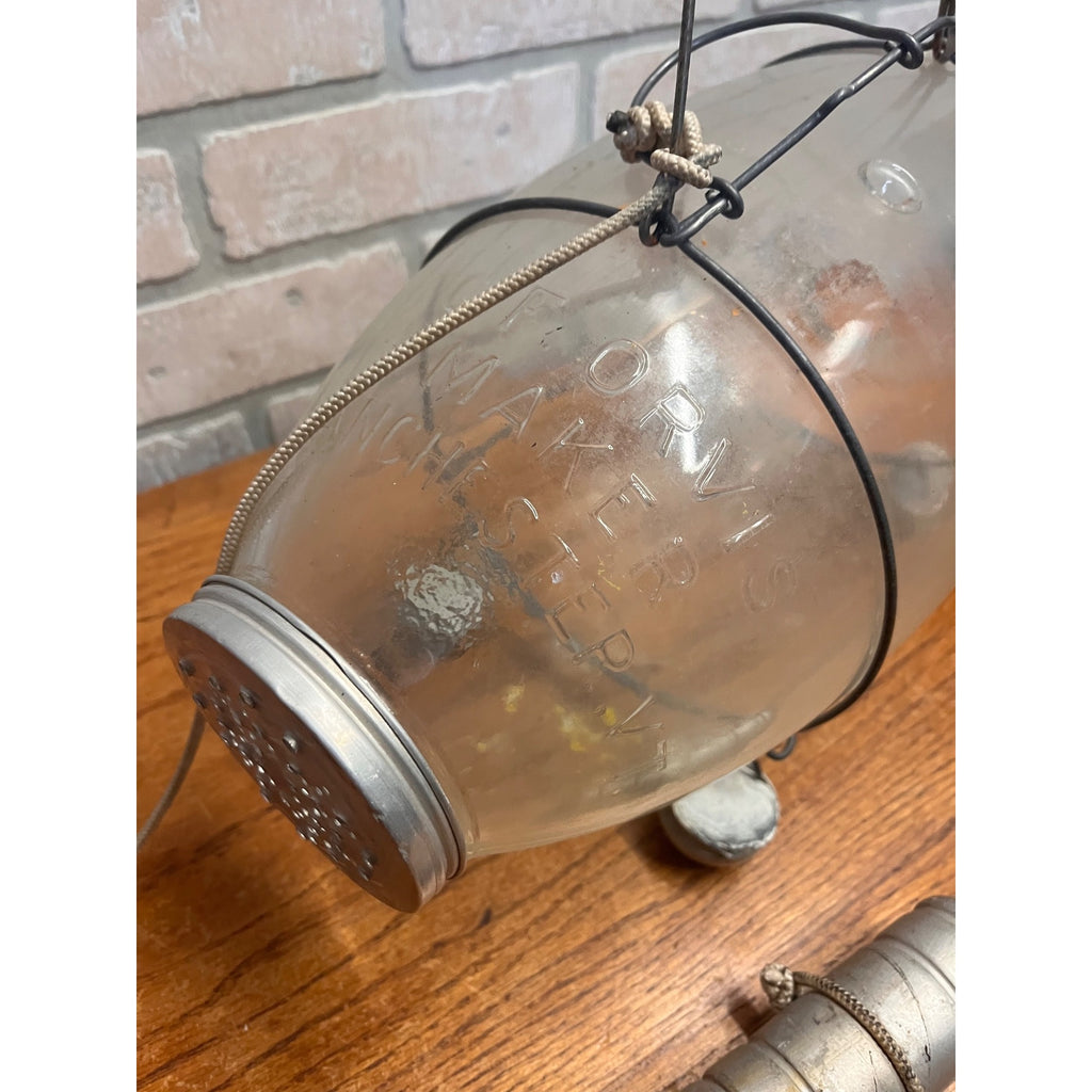 Original CF Orvis Glass Minnow Trap Full Size Manchester VT Embossed