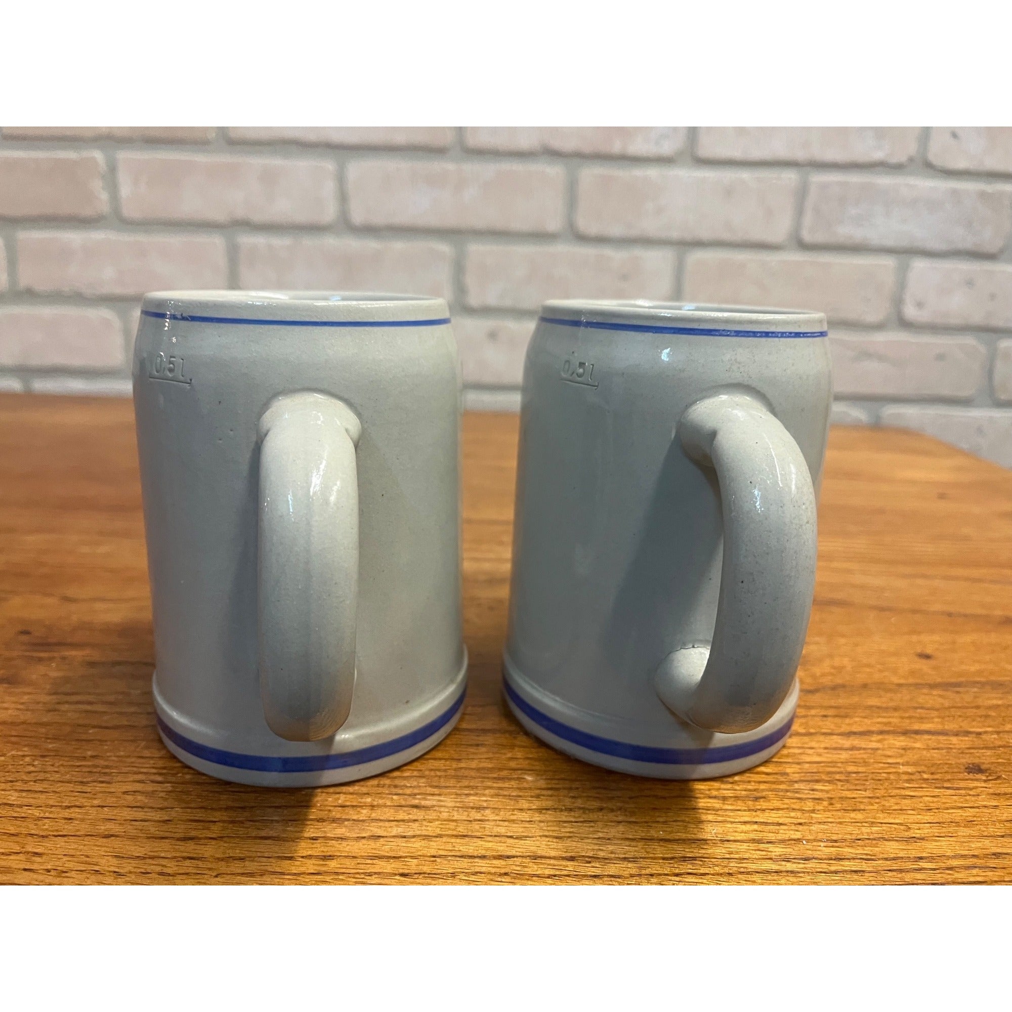 Pair Vintage Pschorr Brau Munchen Beer Mug Stein Made in West Germany 0.5 Liter