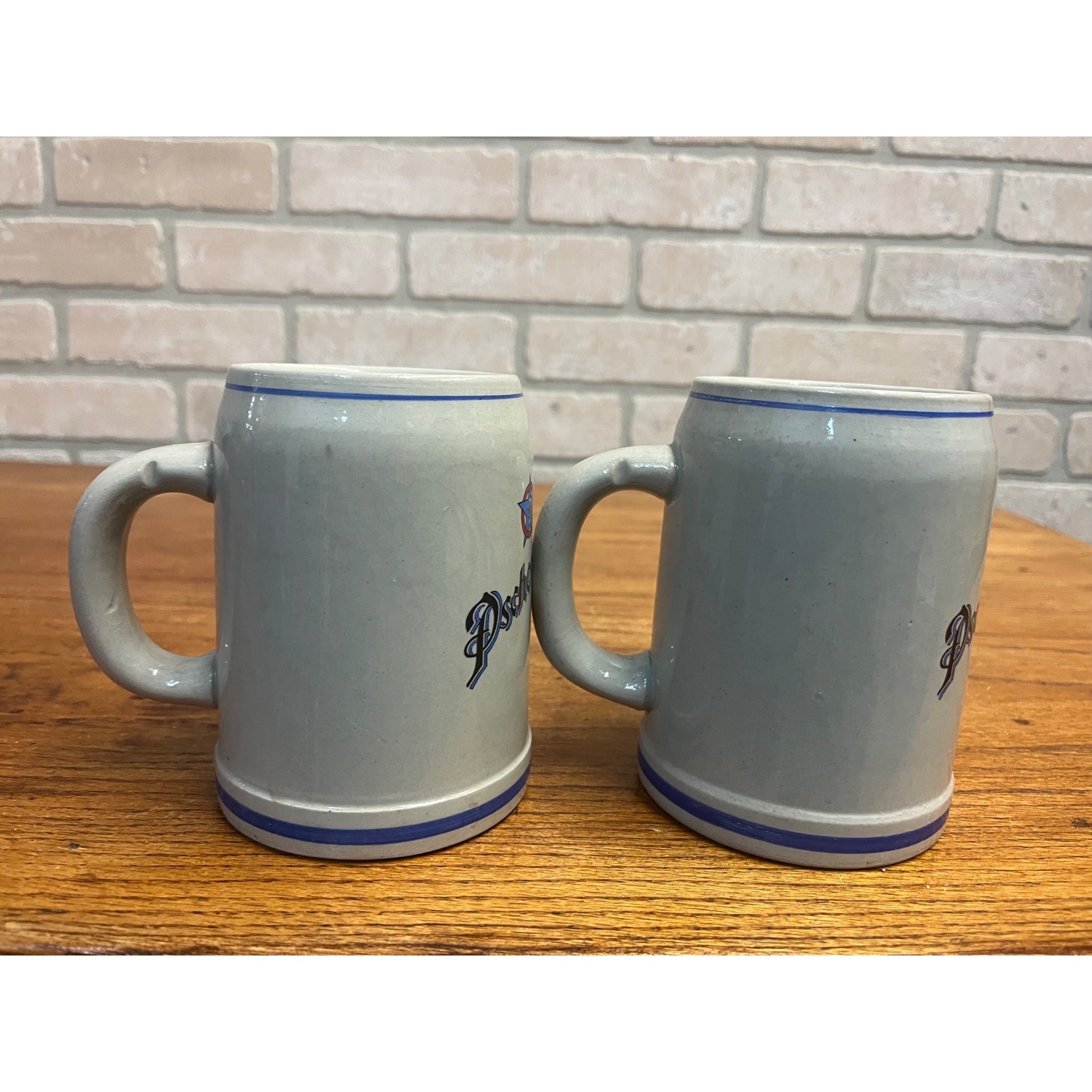 Pair Vintage Pschorr Brau Munchen Beer Mug Stein Made in West Germany 0.5 Liter