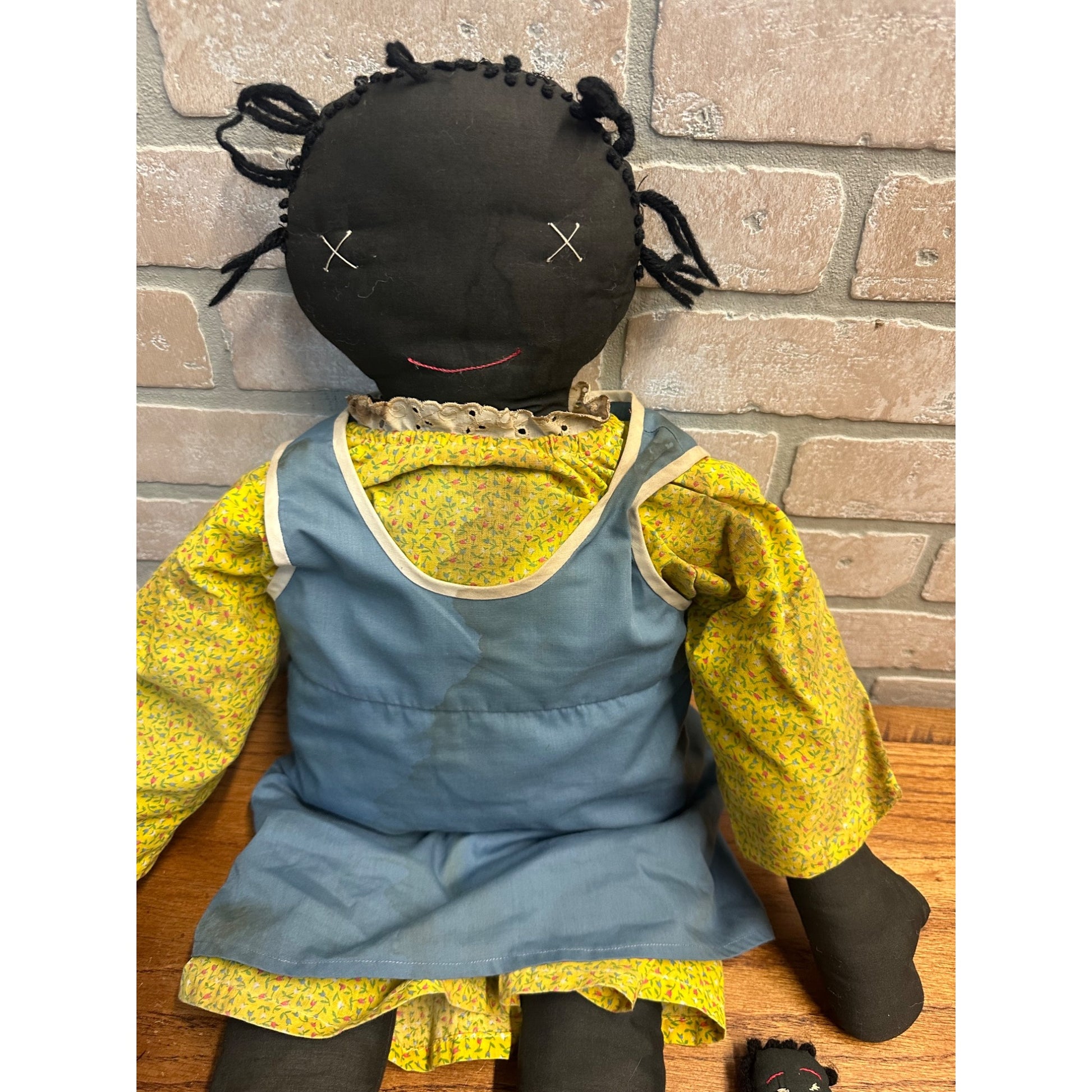 Primitive Style Folk Art Rag Doll Cloth Handmade Vintage Lot (3)