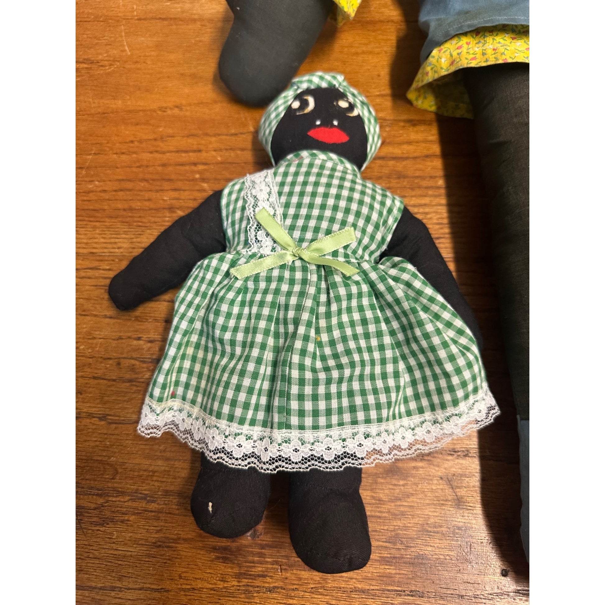 Primitive Style Folk Art Rag Doll Cloth Handmade Vintage Lot (3)