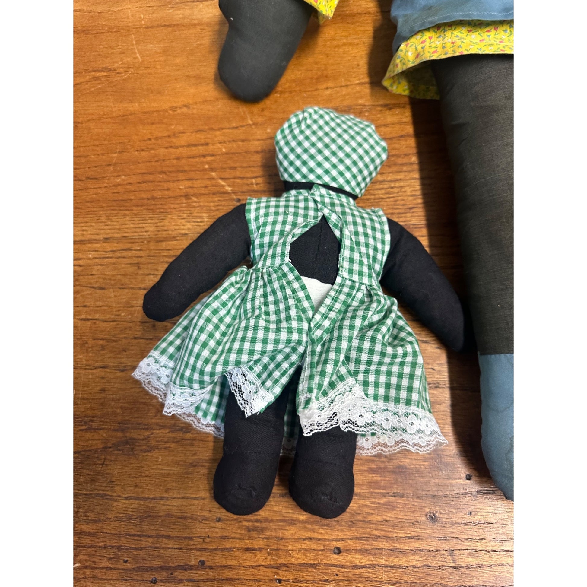 Primitive Style Folk Art Rag Doll Cloth Handmade Vintage Lot (3)