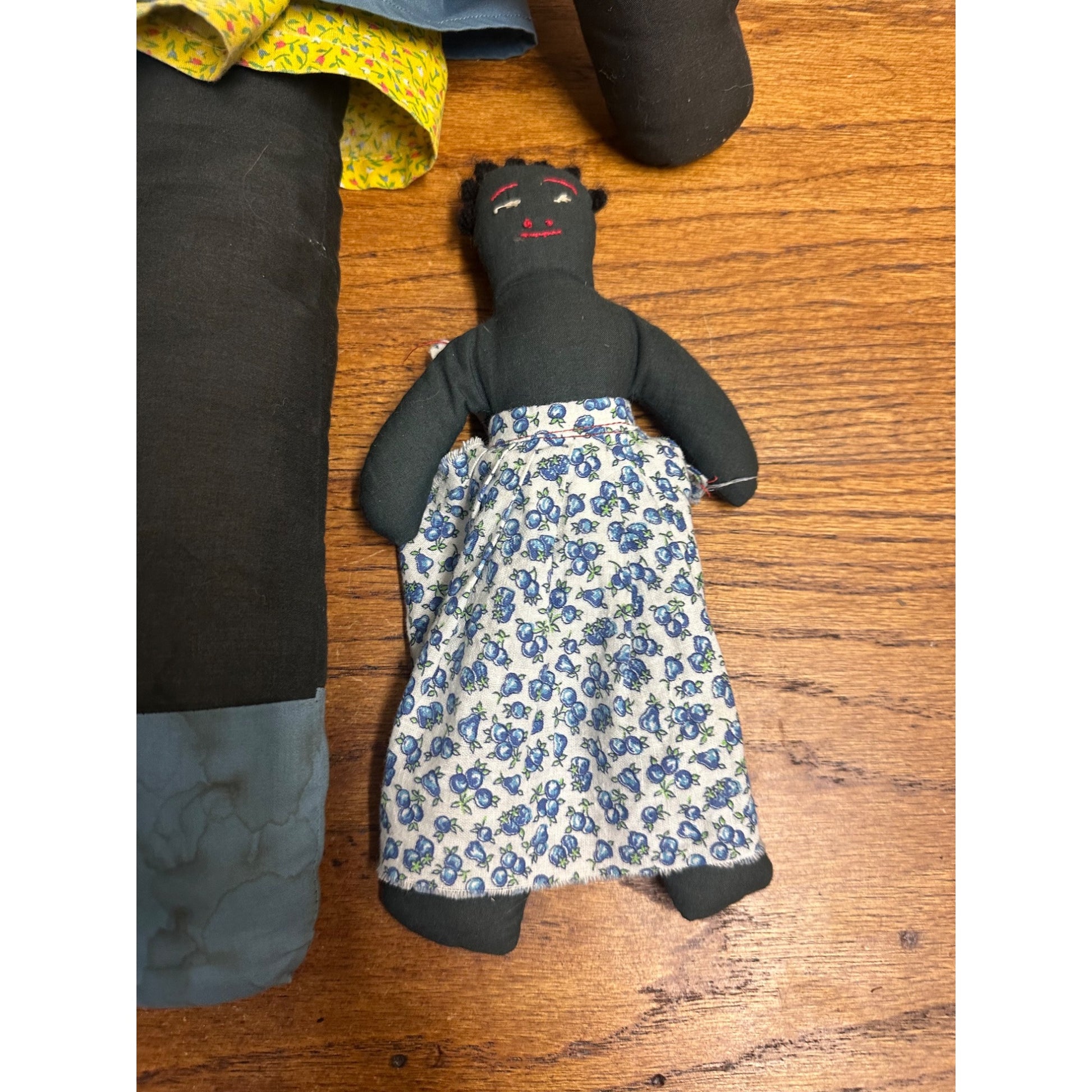 Primitive Style Folk Art Rag Doll Cloth Handmade Vintage Lot (3)