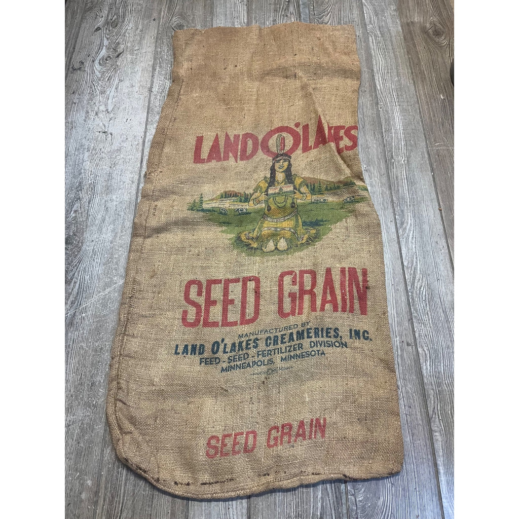 Original LAND O LAKES Princess Seed Grain Sack Advertising Bag