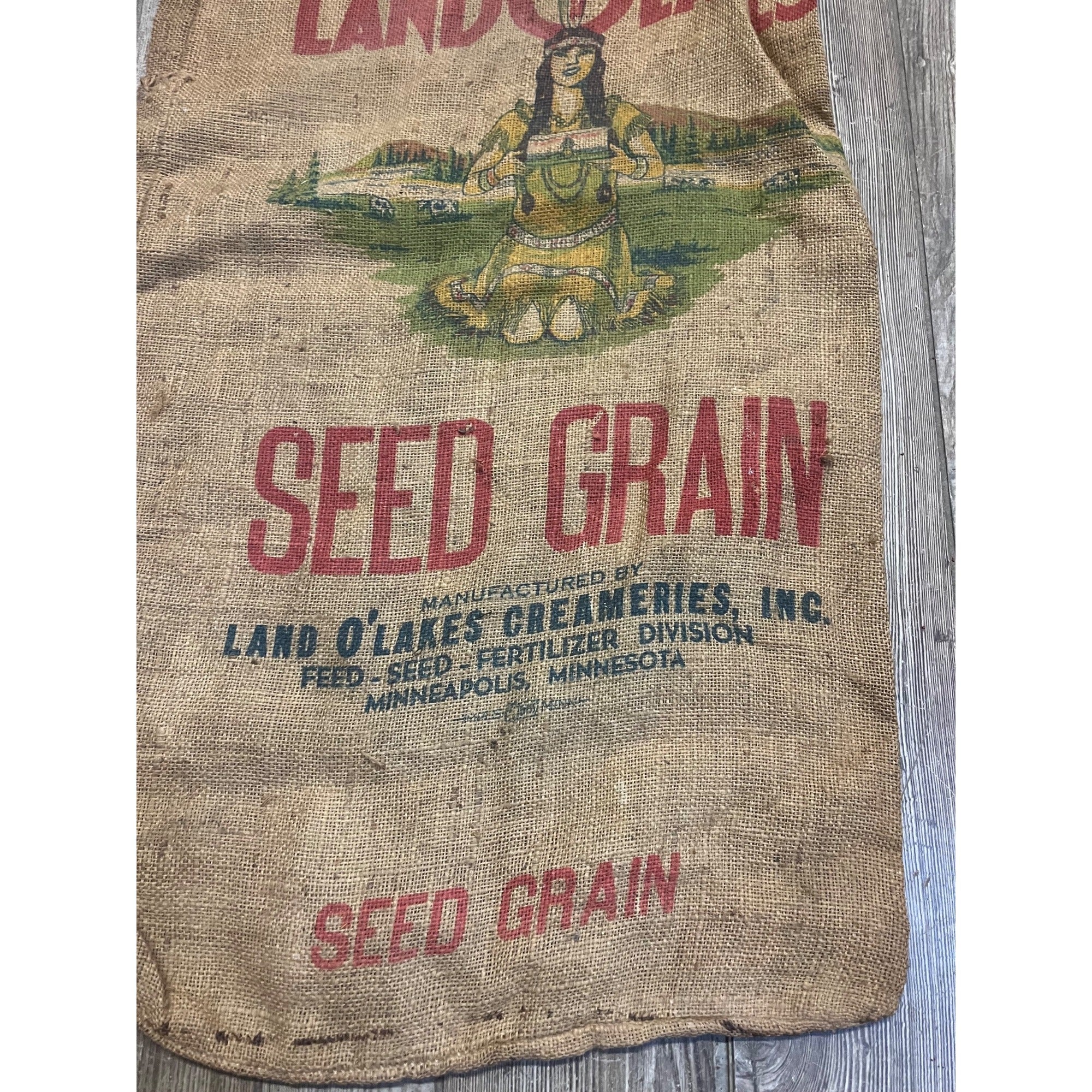 Original LAND O LAKES Princess Seed Grain Sack Advertising Bag
