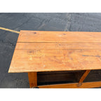 Antique 8ft General Store Display Counter Cabinet w/ Glass, Dog Head & Grape Carvings – c.1900