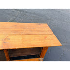 Antique 8ft General Store Display Counter Cabinet w/ Glass, Dog Head & Grape Carvings – c.1900