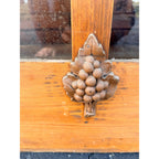 Antique 8ft General Store Display Counter Cabinet w/ Glass, Dog Head & Grape Carvings – c.1900