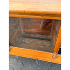 Antique 8ft General Store Display Counter Cabinet w/ Glass, Dog Head & Grape Carvings – c.1900