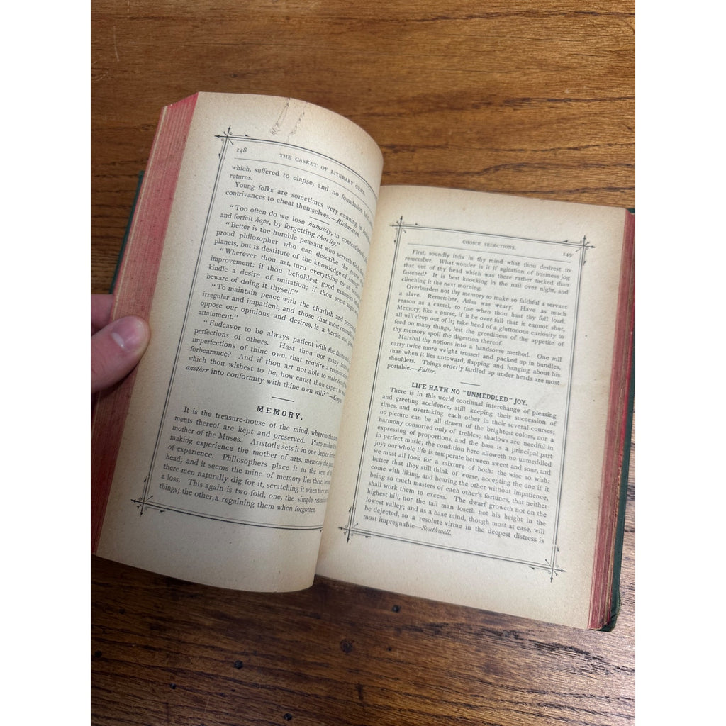 1880 The Casket of Literary Gems by A. Craig Hardcover Book Antique Vintage