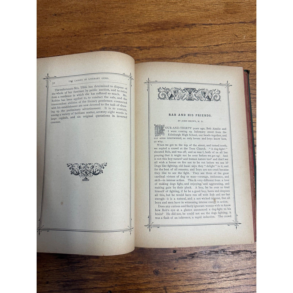 1880 The Casket of Literary Gems by A. Craig Hardcover Book Antique Vintage