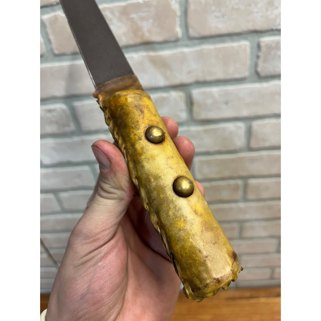 Vintage Buck Knife Western Hunting Rawhide Wrapped 12.5" Long