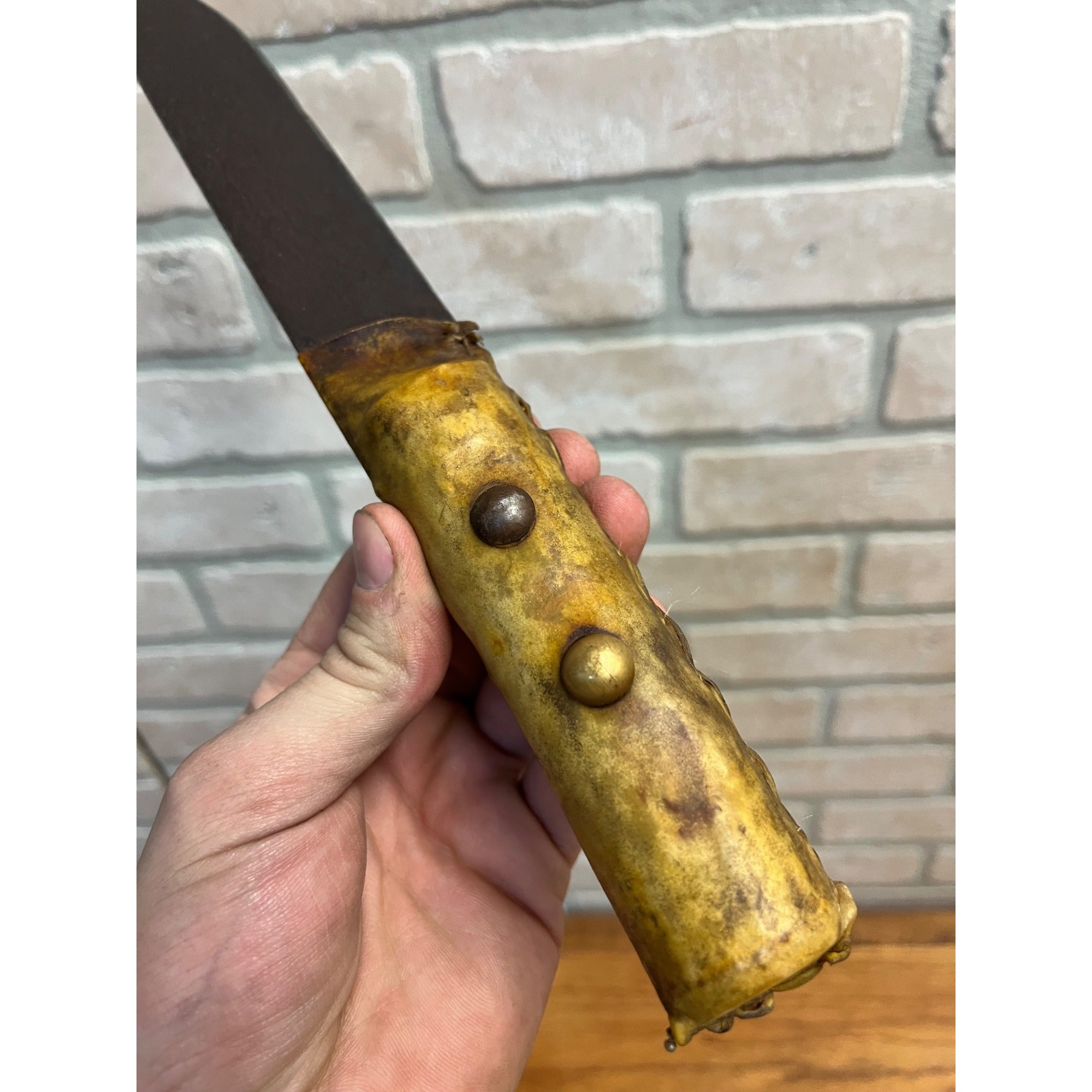 Vintage Buck Knife Western Hunting Rawhide Wrapped 12.5" Long