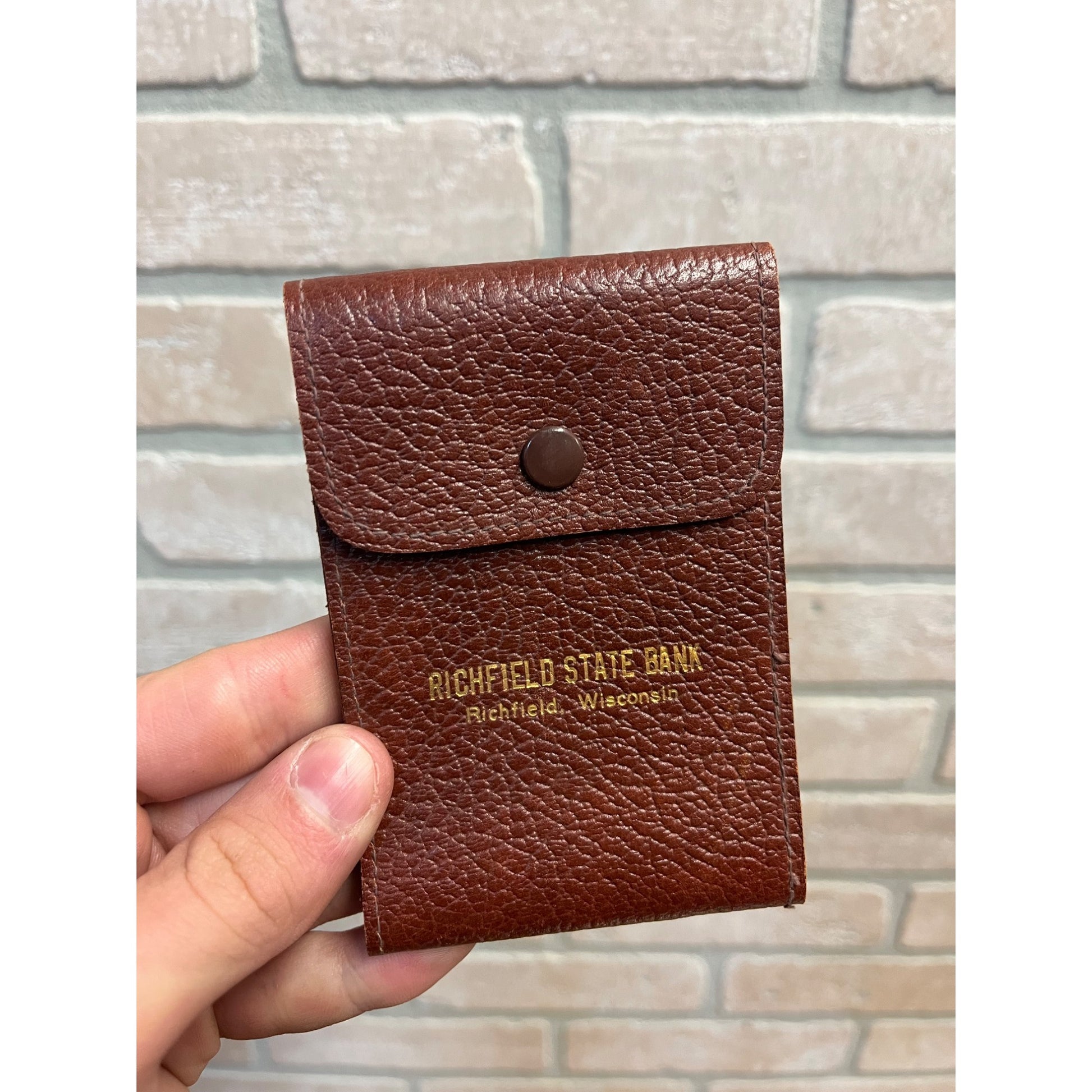 Vintage State Bank of Richfield Wisconsin Leather Billford Wallet Advertising