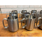 Vintage 1960s Old Hall Stainless Half Pint Tankards Mugs MCM Robert Welch Set 12