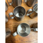 Vintage 1960s Old Hall Stainless Half Pint Tankards Mugs MCM Robert Welch Set 12