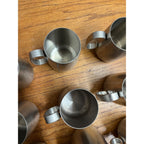 Vintage 1960s Old Hall Stainless Half Pint Tankards Mugs MCM Robert Welch Set 12