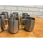 Vintage 1960s Old Hall Stainless Half Pint Tankards Mugs MCM Robert Welch Set 12