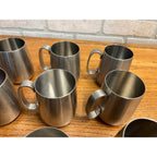 Vintage 1960s Old Hall Stainless Half Pint Tankards Mugs MCM Robert Welch Set 12