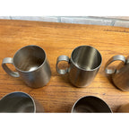 Vintage 1960s Old Hall Stainless Half Pint Tankards Mugs MCM Robert Welch Set 12