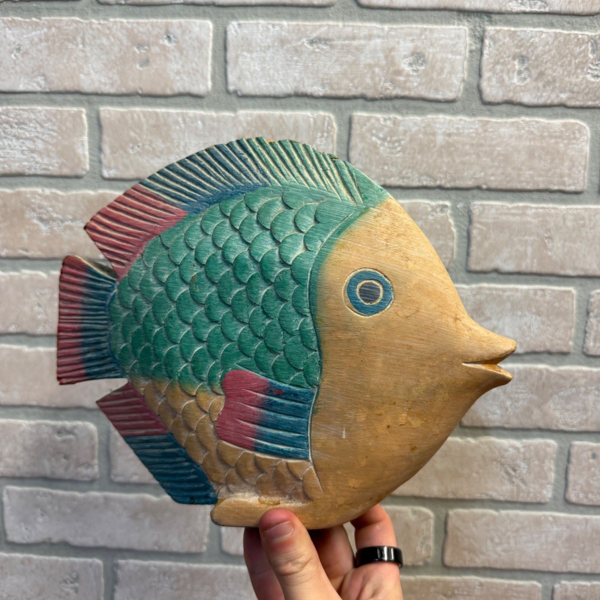 Vintage Wooden Multicolor Bright Fish Lake Cabin Decor