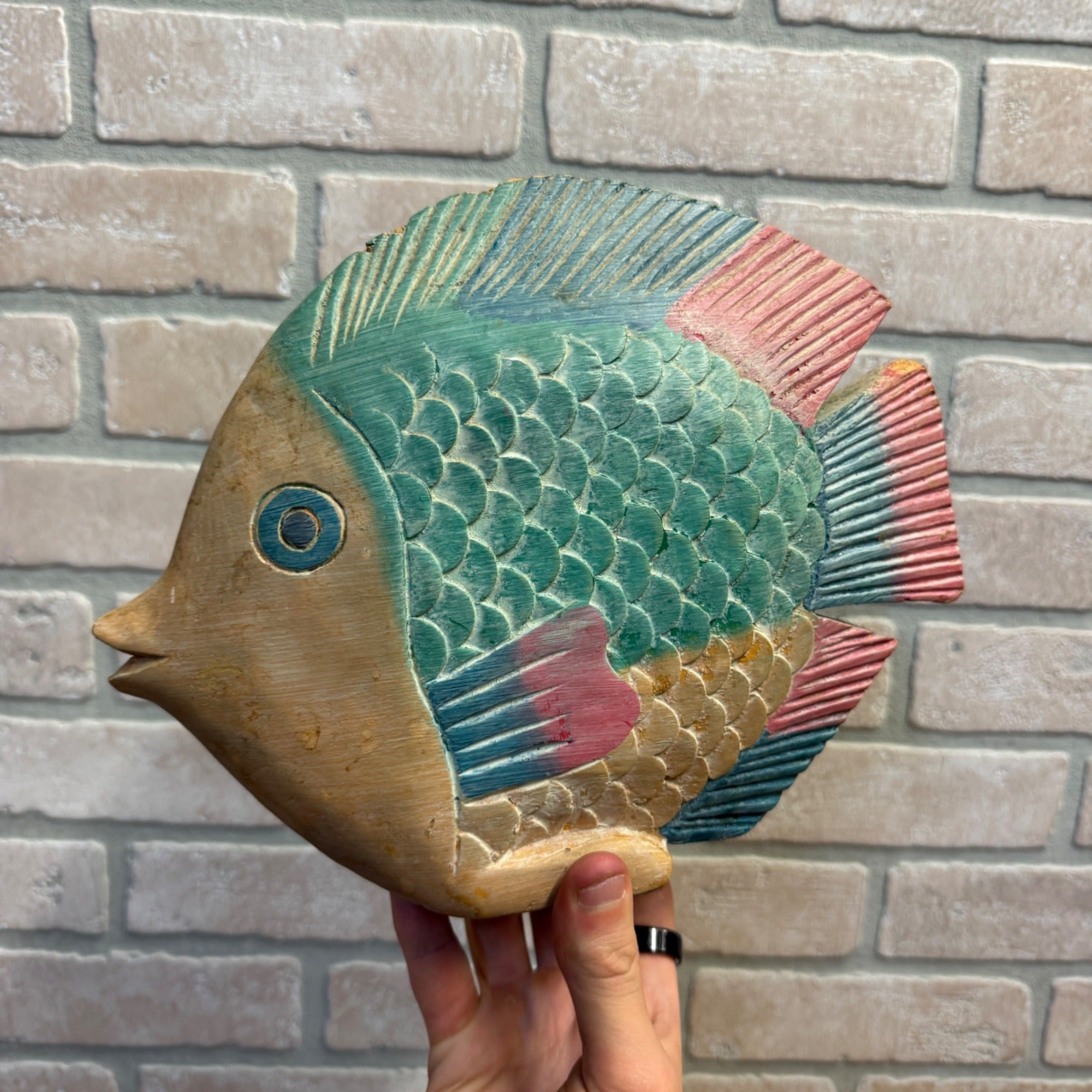 Vintage Wooden Multicolor Bright Fish Lake Cabin Decor
