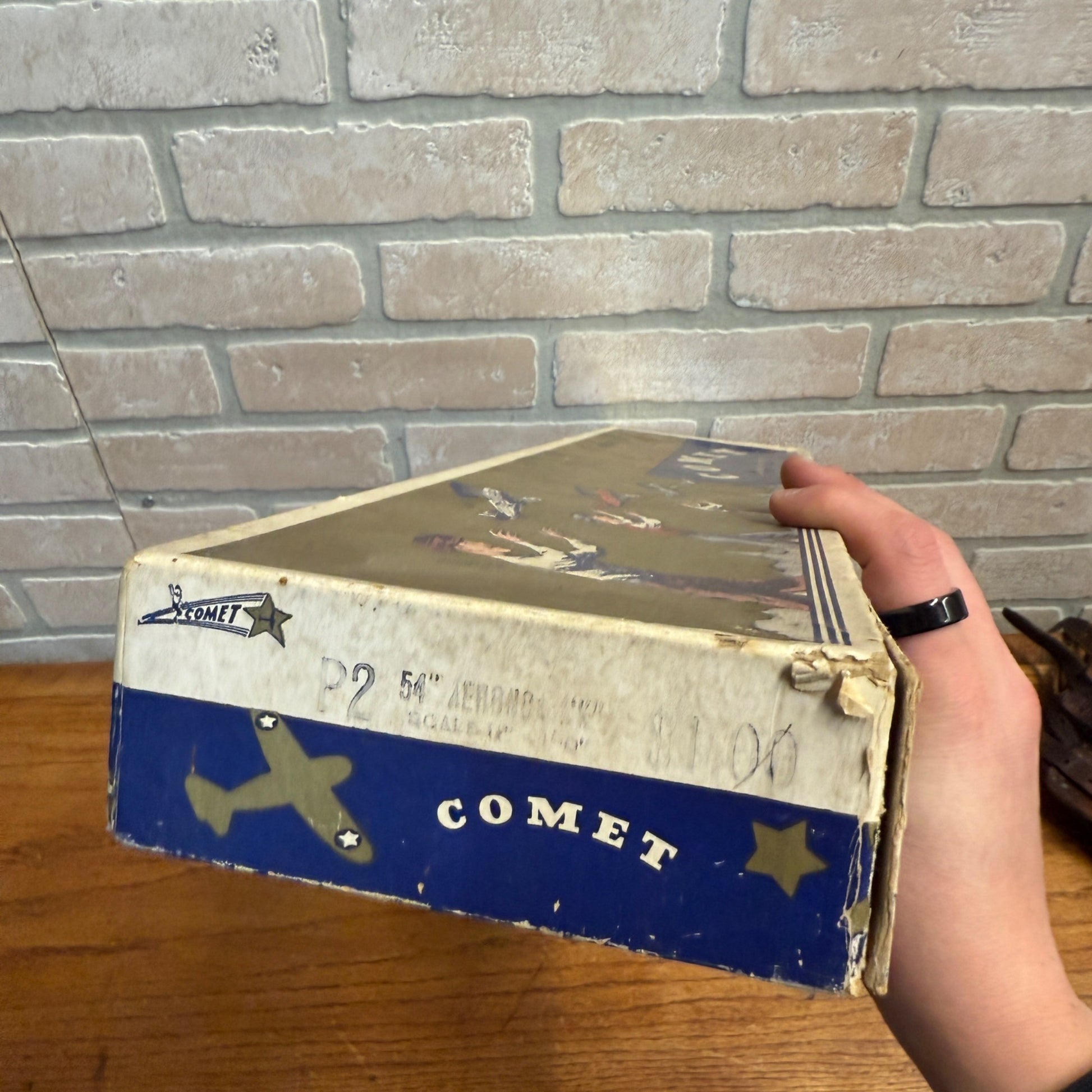 Vintage 1930s Comet Model Airplane Kit w/ Parts Unbuilt Box Chicago