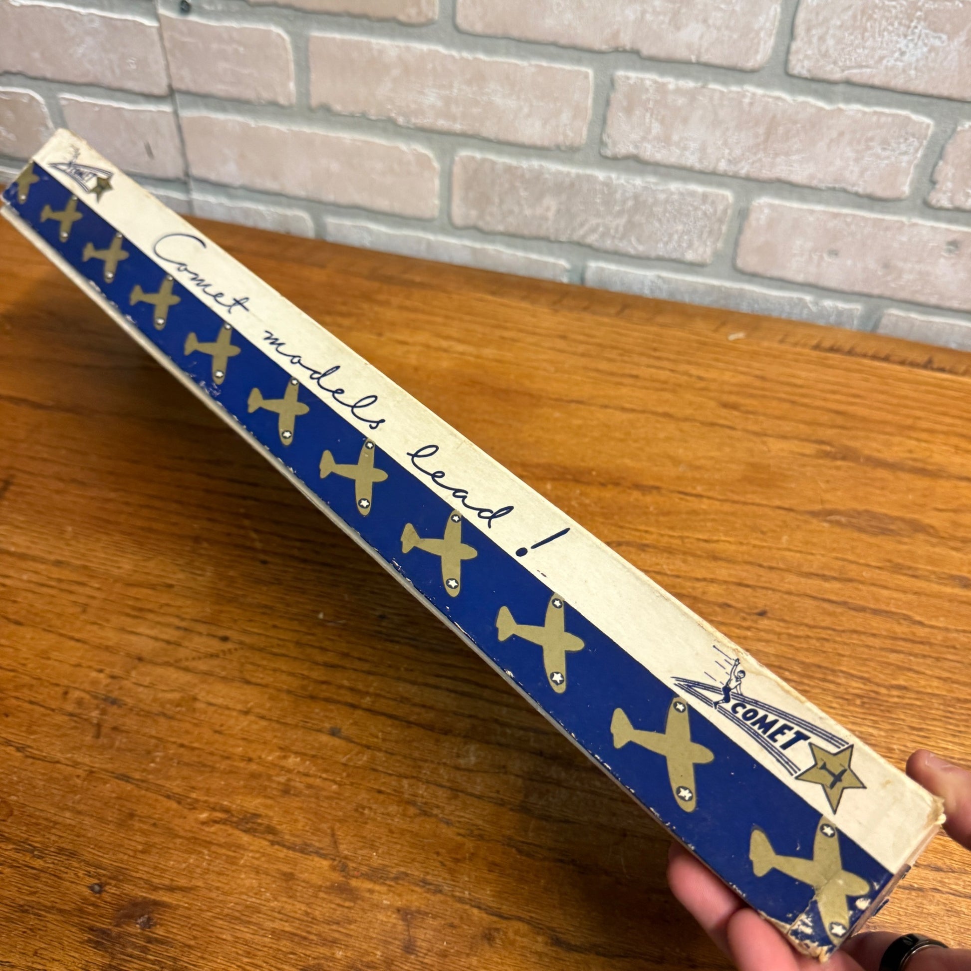 Vintage 1930s Comet Model Airplane Kit w/ Parts Unbuilt Box Chicago