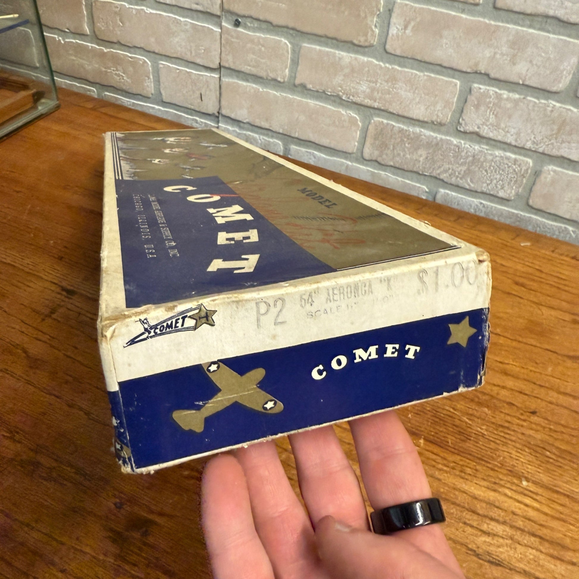 Vintage 1930s Comet Model Airplane Kit w/ Parts Unbuilt Box Chicago