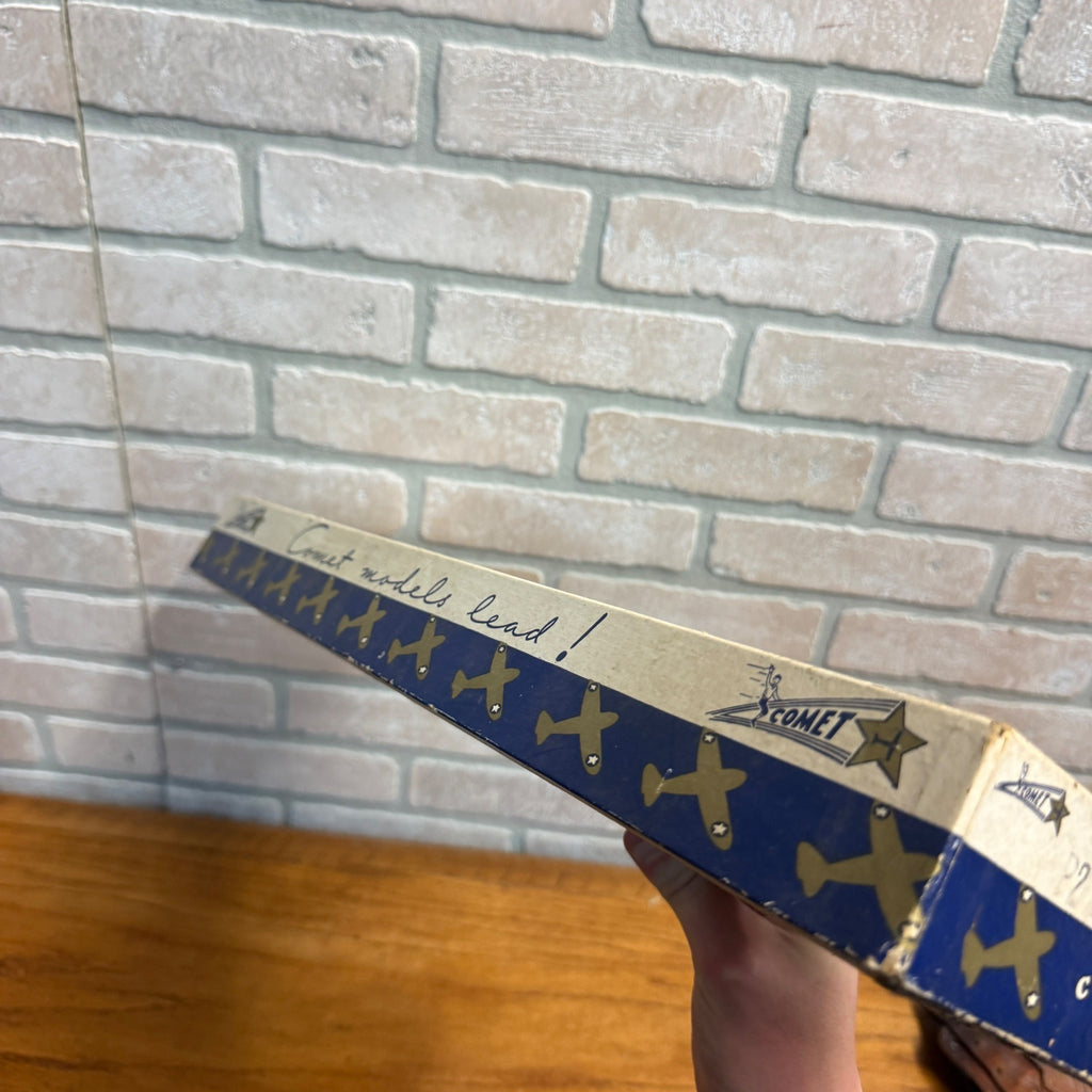 Vintage 1930s Comet Model Airplane Kit w/ Parts Unbuilt Box Chicago