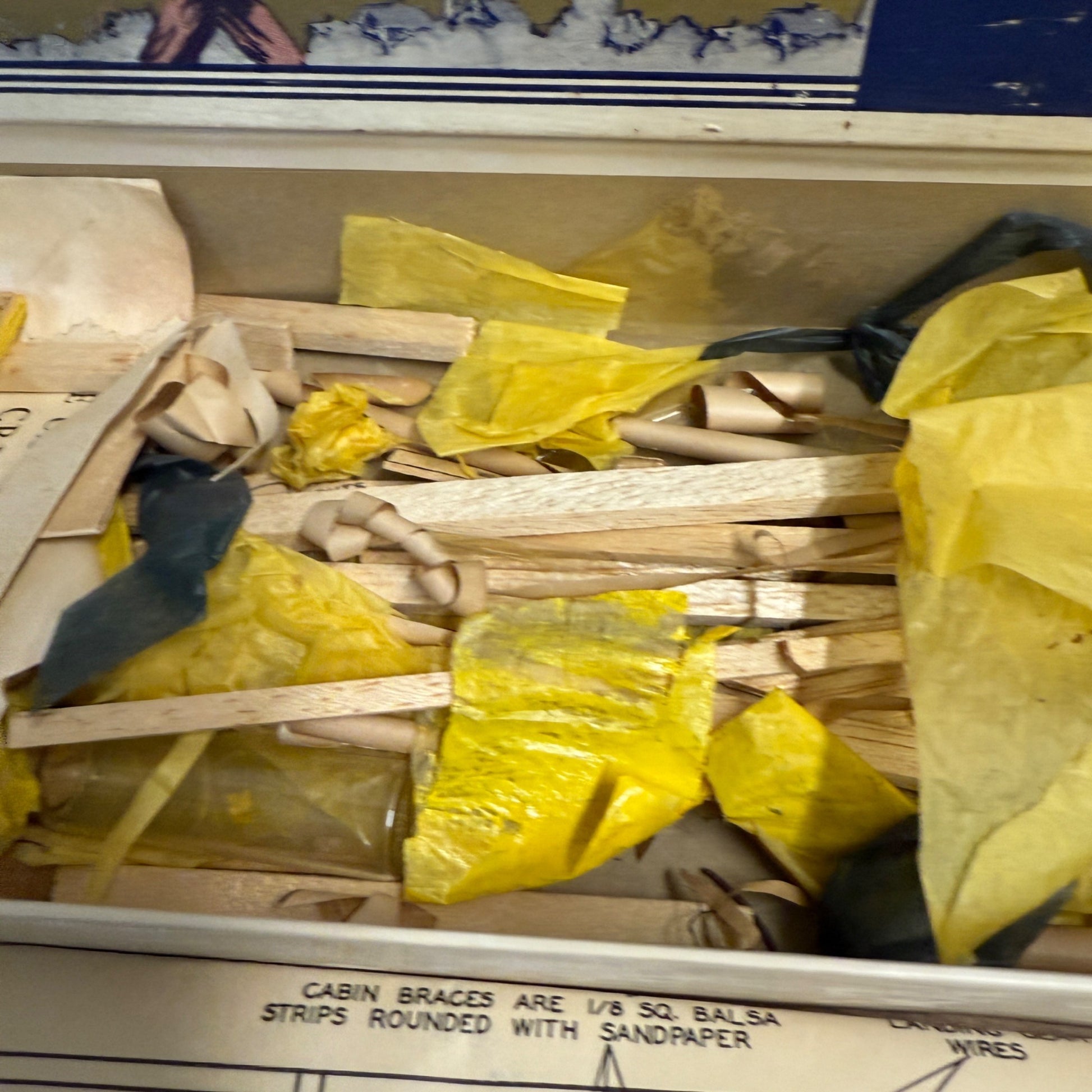 Vintage 1930s Comet Model Airplane Kit w/ Parts Unbuilt Box Chicago