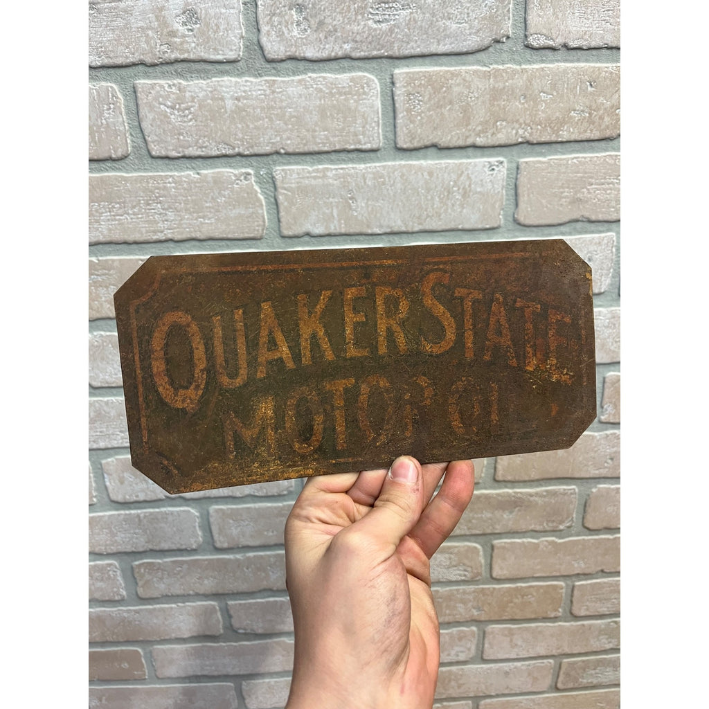 Rare Quaker State Motor Oil Can Store Display Lube Rack Advertising Sign