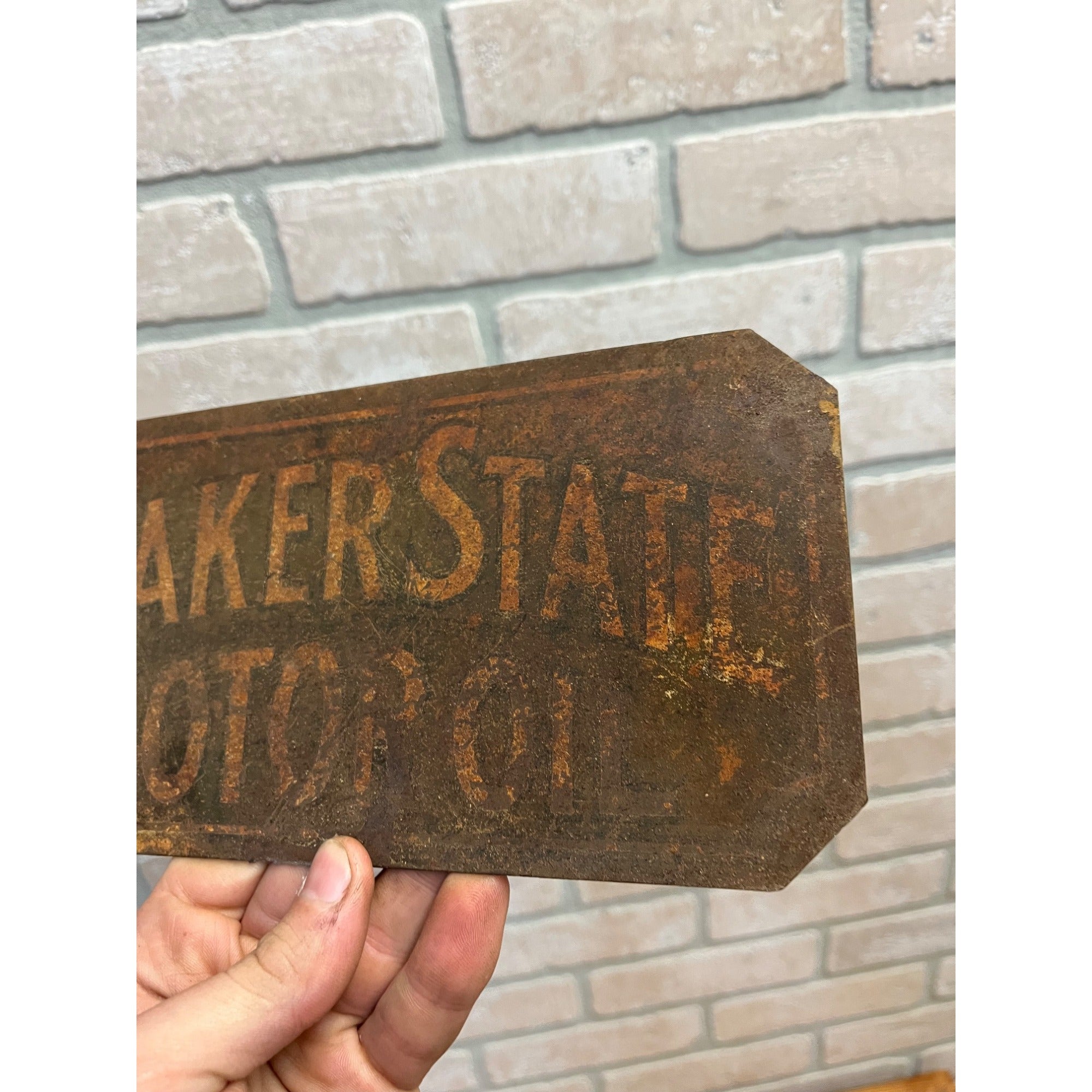 Rare Quaker State Motor Oil Can Store Display Lube Rack Advertising Sign