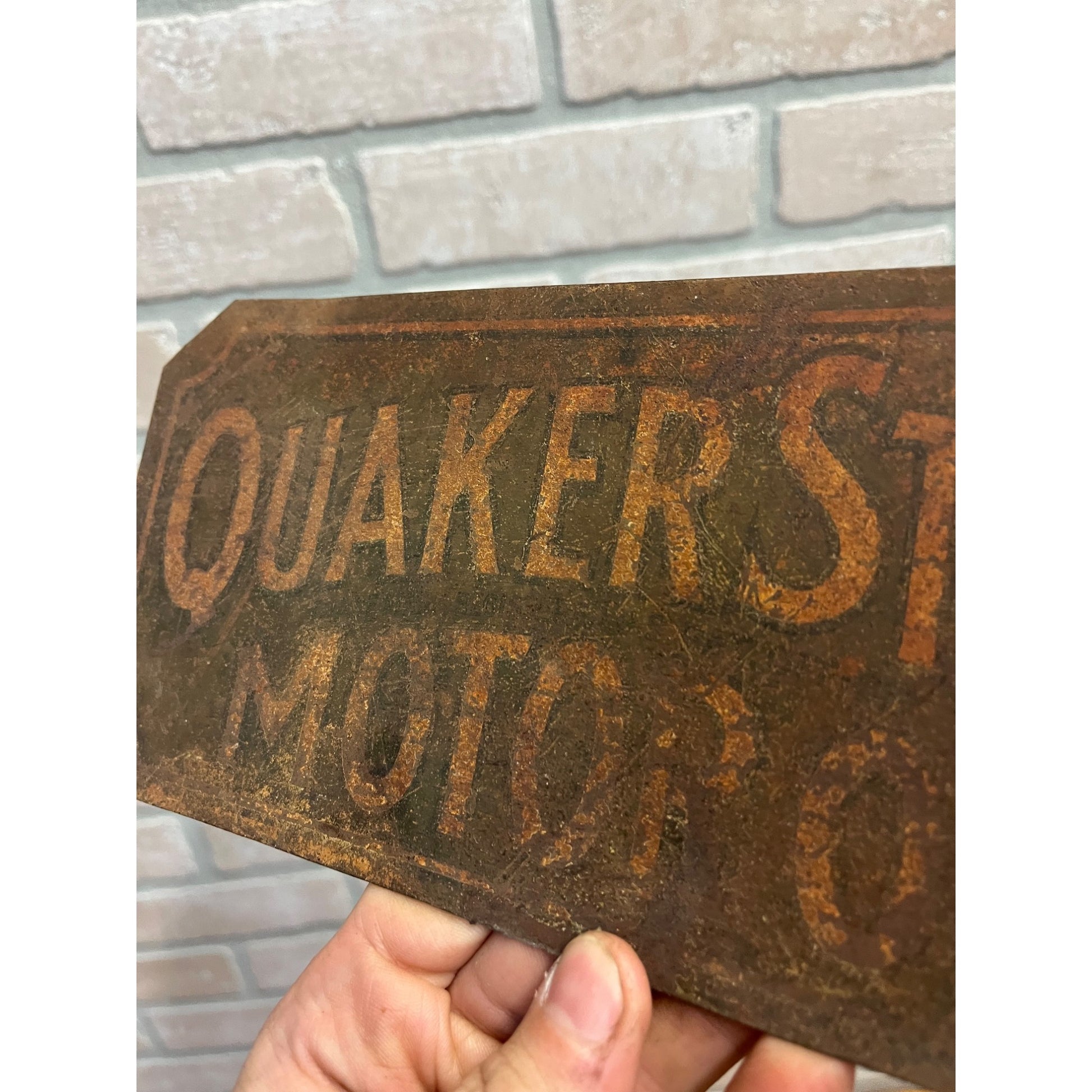 Rare Quaker State Motor Oil Can Store Display Lube Rack Advertising Sign