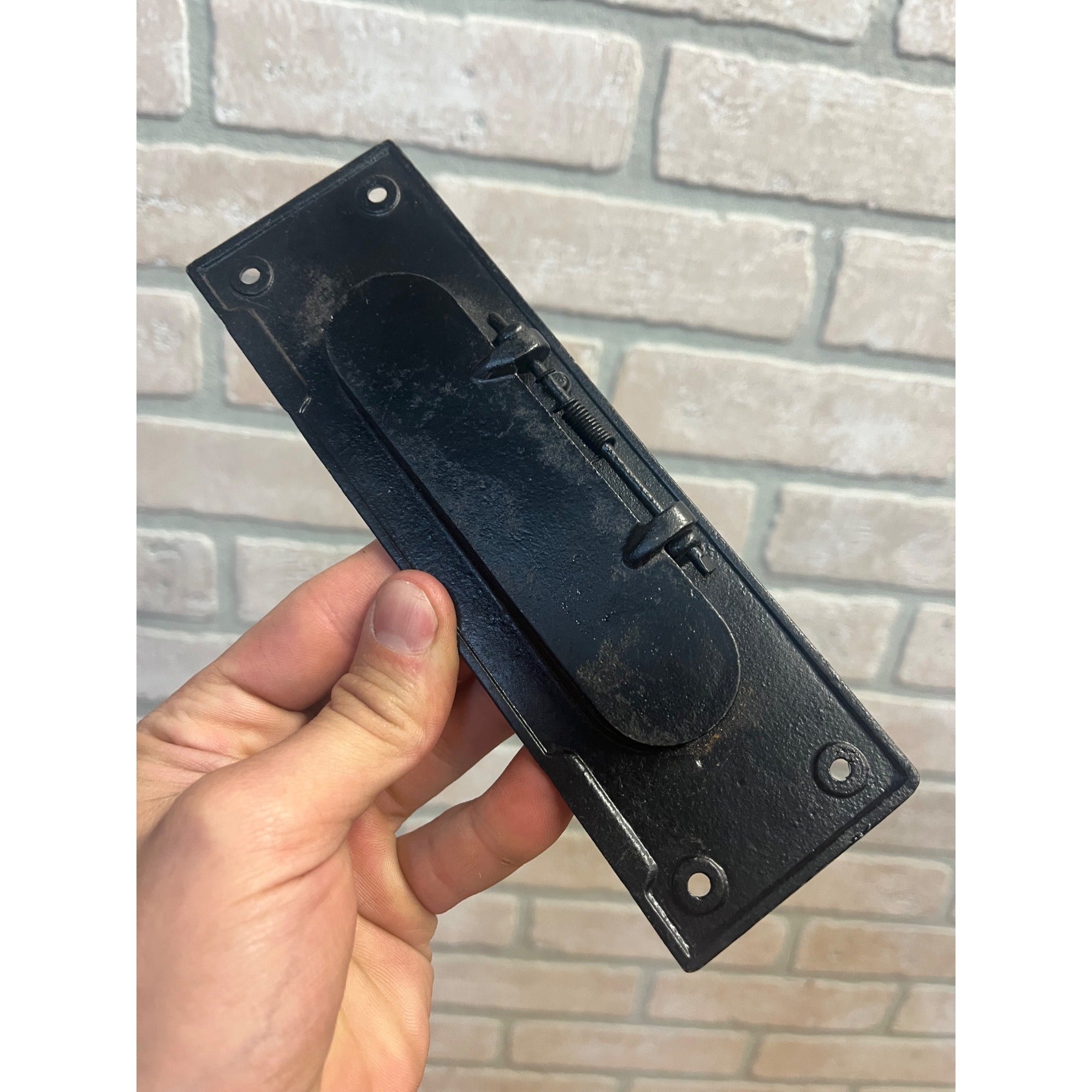 Vintage Mail Delivery Slot Door Mailbox Eastlake Victorian Cast Iron Metal