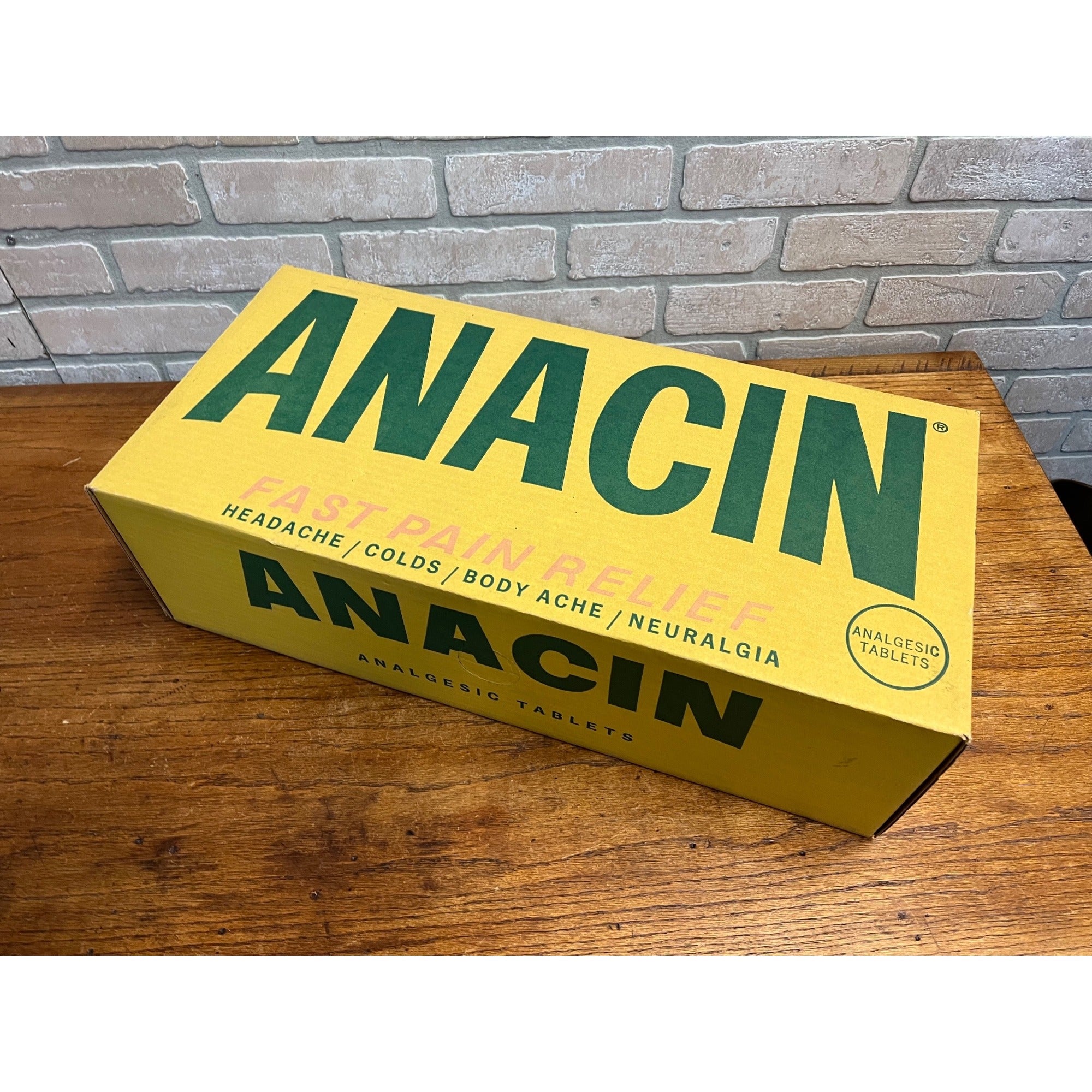 Vintage Anacin Pain Relif Medicine Drug Store HUGE Box Display Advertising Sign