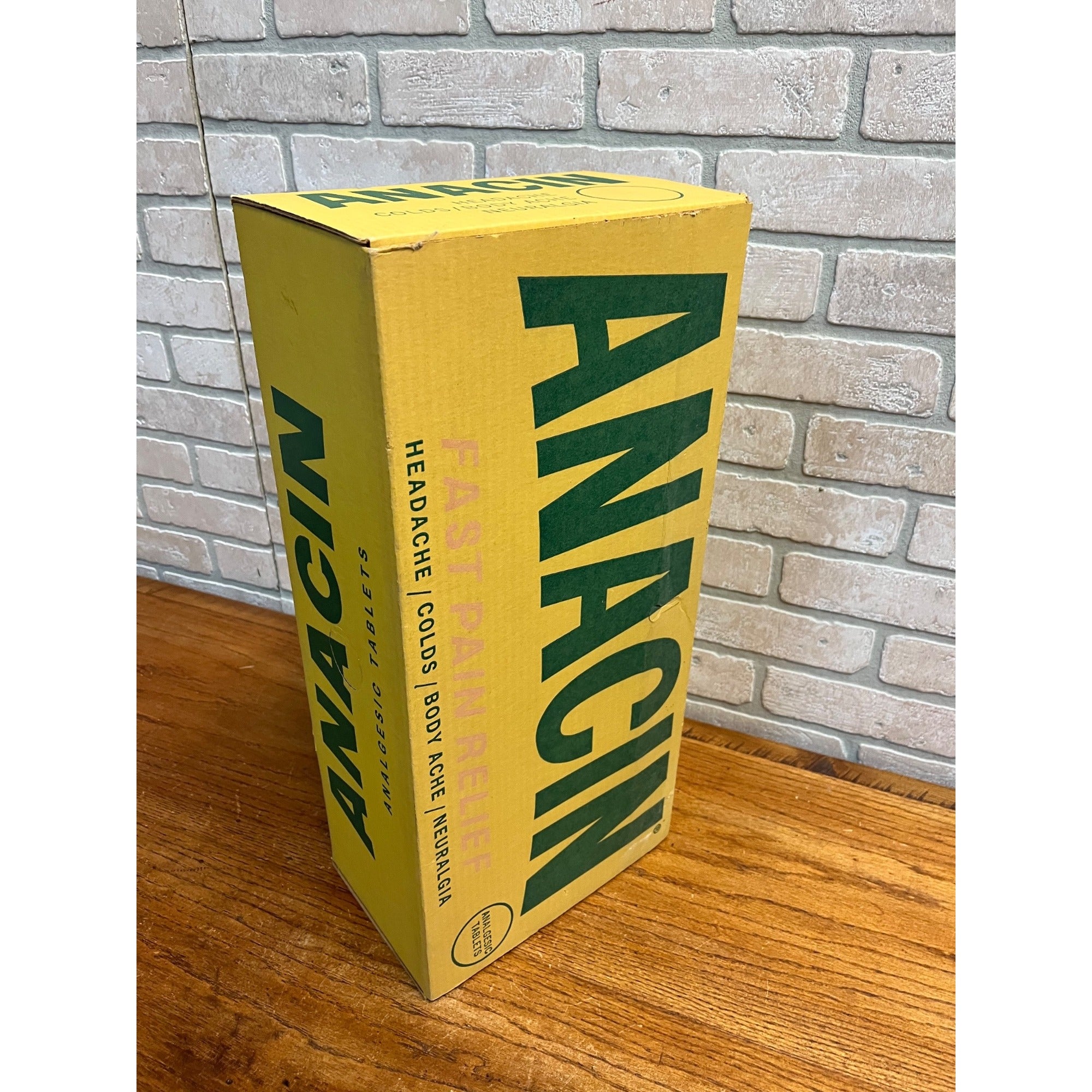 Vintage Anacin Pain Relif Medicine Drug Store HUGE Box Display Advertising Sign