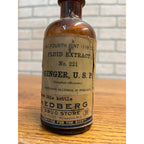 Vintage 1930s Hedberg Drug Store Menasha Wis WI Label Medicin Apothecary Bottle