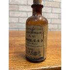 Vintage 1930s Hedberg Drug Store Menasha Wis WI Label Medicin Apothecary Bottle