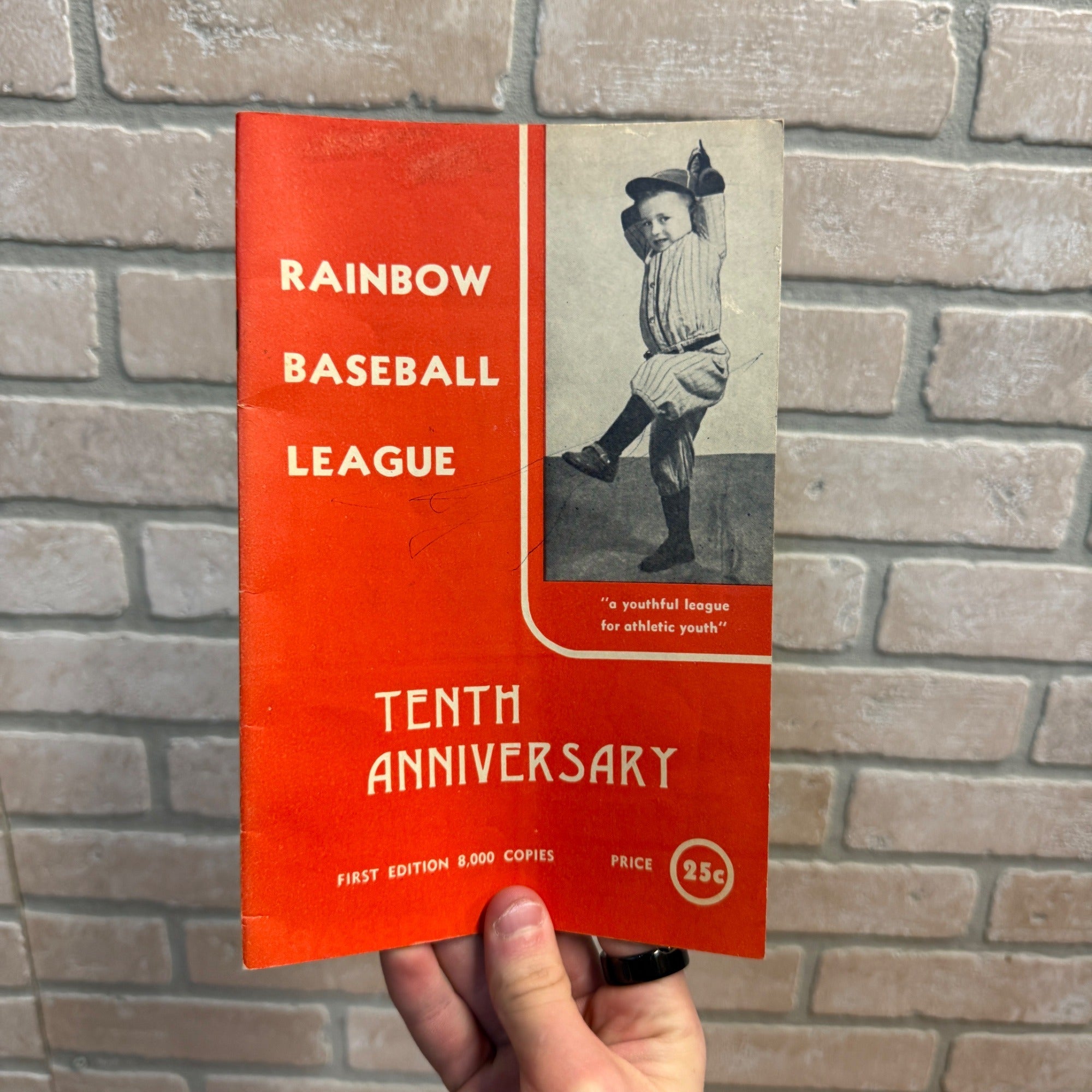 1944 West Bend WI Area Baseball League Booklet Rainbow Baseball League