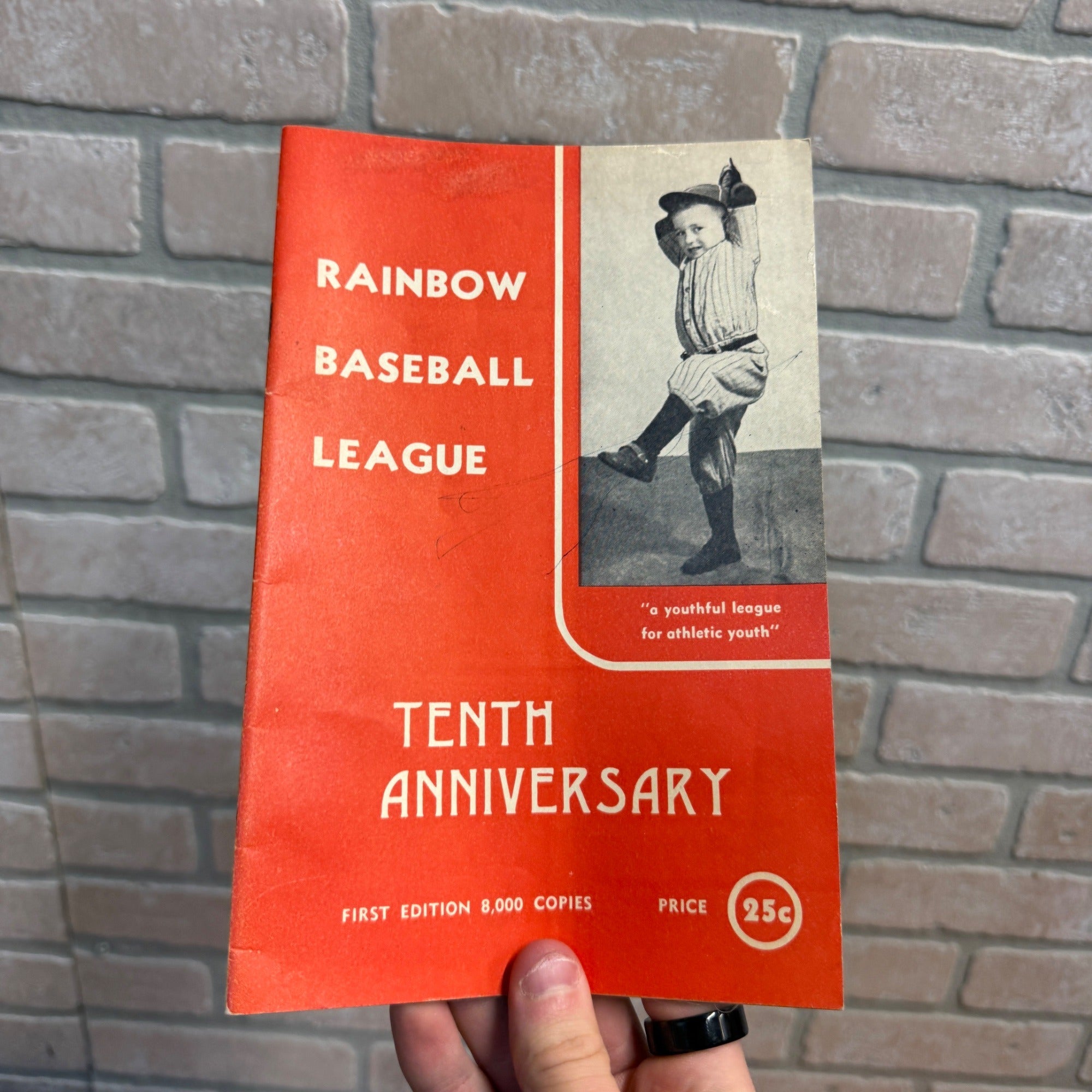 1944 West Bend WI Area Baseball League Booklet Rainbow Baseball League