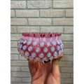 Hobbs Brockunier Victorian Cranberry Opalescent Hobnail Ruffled Edge Bowl 4.25"