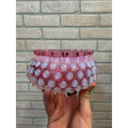 Hobbs Brockunier Victorian Cranberry Opalescent Hobnail Ruffled Edge Bowl 4.25"