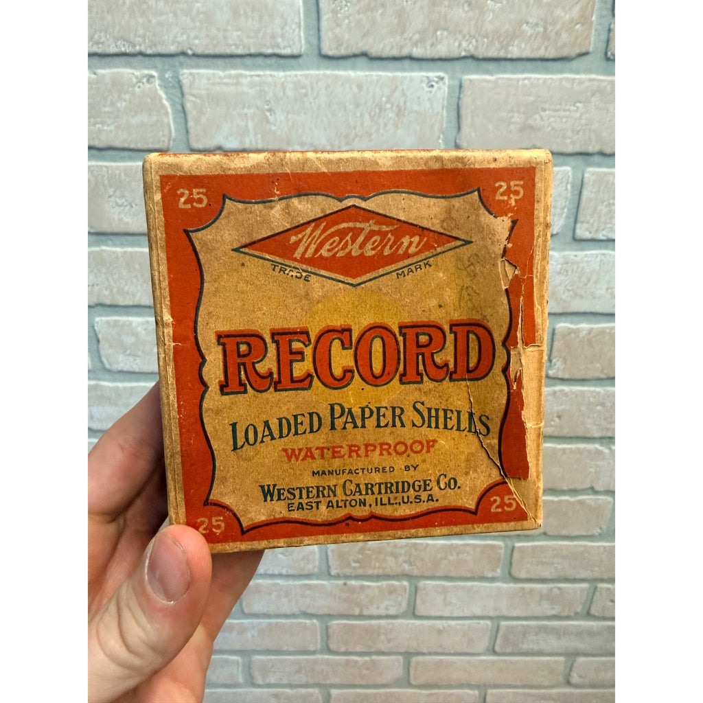 2 Pc Western Record 12 Ga Shotgun Shot Shell Ammo Box Pre-Winchester EMPTY