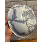 Antique Vintage Enamelware Graniteware Purple Lavender Grey  Swirl Bowl