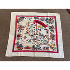 Vintage State of California Map Souvenir Kitchen Table Cloth 36" Tea Towel Retro