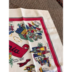 Vintage State of California Map Souvenir Kitchen Table Cloth 36" Tea Towel Retro